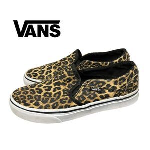 Vans Women's Leopard Classic Asher Canvas Slip-on Sneakers 6